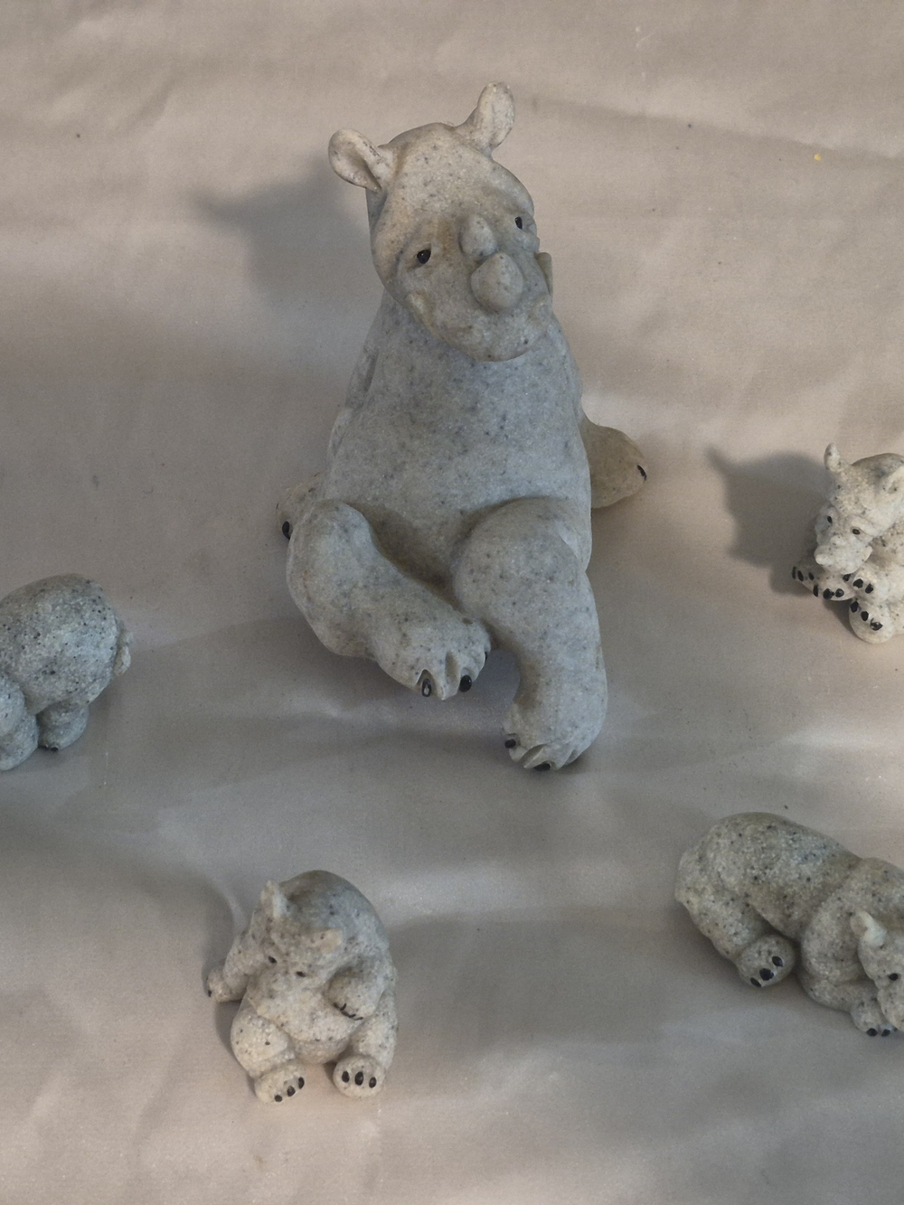 Vintage Quarry Critters "Ricco" Rhinoceros Statue Collection
